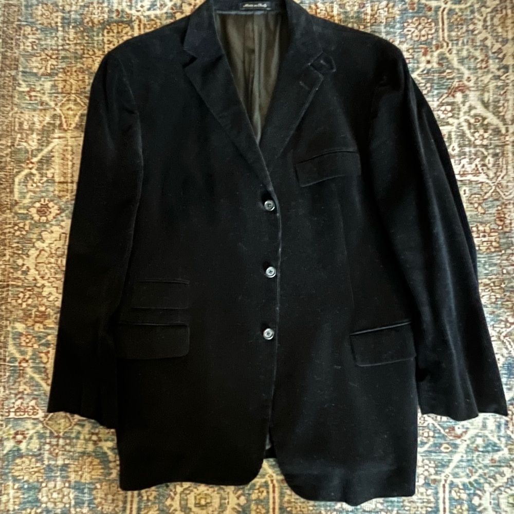 Ralph Lauren Purple Label Italian Black Corduroy Jacket 44R